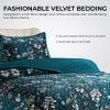 imagePariza Printed Oversized Velvet UltraSoft Luxury Quilt Set with Shams Wrinkle ampamp Fade Resitant AllSeason Diamond Stitching Durable and Fine Quality Queen MulticolorAmara Fir Green