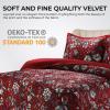 imagePariza Printed Oversized Velvet UltraSoft Luxury Quilt Set with Shams Wrinkle ampamp Fade Resitant AllSeason Diamond Stitching Durable and Fine Quality Queen MulticolorAmara Garnet