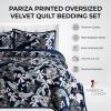imagePariza Printed Oversized Velvet UltraSoft Luxury Quilt Set with Shams Wrinkle ampamp Fade Resitant AllSeason Diamond Stitching Durable and Fine Quality Queen MulticolorPariza Multicolor