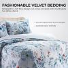imagePariza Printed Oversized Velvet UltraSoft Luxury Quilt Set with Shams Wrinkle ampamp Fade Resitant AllSeason Diamond Stitching Durable and Fine Quality Queen MulticolorIris Multicolor