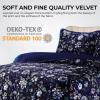 imagePariza Printed Oversized Velvet UltraSoft Luxury Quilt Set with Shams Wrinkle ampamp Fade Resitant AllSeason Diamond Stitching Durable and Fine Quality Queen MulticolorAmara Indigo