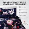 imagePariza Printed Oversized Velvet UltraSoft Luxury Quilt Set with Shams Wrinkle ampamp Fade Resitant AllSeason Diamond Stitching Durable and Fine Quality Queen MulticolorZara Multicolor