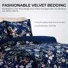 imagePariza Printed Oversized Velvet UltraSoft Luxury Quilt Set with Shams Wrinkle ampamp Fade Resitant AllSeason Diamond Stitching Durable and Fine Quality Queen MulticolorCalla Multicolor