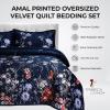 imagePariza Printed Oversized Velvet UltraSoft Luxury Quilt Set with Shams Wrinkle ampamp Fade Resitant AllSeason Diamond Stitching Durable and Fine Quality Queen MulticolorAmal Multicolor