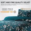 imagePariza Printed Oversized Velvet UltraSoft Luxury Quilt Set with Shams Wrinkle ampamp Fade Resitant AllSeason Diamond Stitching Durable and Fine Quality Queen MulticolorAmara Fir Green