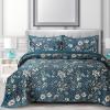 imagePariza Printed Oversized Velvet UltraSoft Luxury Quilt Set with Shams Wrinkle ampamp Fade Resitant AllSeason Diamond Stitching Durable and Fine Quality Queen MulticolorAmara Fir Green
