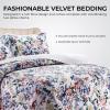 imagePariza Printed Oversized Velvet UltraSoft Luxury Quilt Set with Shams Wrinkle ampamp Fade Resitant AllSeason Diamond Stitching Durable and Fine Quality Queen MulticolorFloris Multicolor