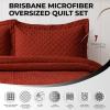 imageTribeca Living Brisbane Oversized Twin Quilt Bedding Set Solid 2Piece Quilted Bedspread Coverlet with Matching Pillow Sham Super Soft Fade and Wrinkle Resistant Quilts Silver GreyRust