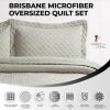 imageTribeca Living Brisbane Oversized Twin Quilt Bedding Set Solid 2Piece Quilted Bedspread Coverlet with Matching Pillow Sham Super Soft Fade and Wrinkle Resistant Quilts Silver GreyCloud