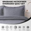 imageTribeca Living Brisbane Oversized Twin Quilt Bedding Set Solid 2Piece Quilted Bedspread Coverlet with Matching Pillow Sham Super Soft Fade and Wrinkle Resistant Quilts Silver GreyPlatinum