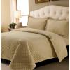 imageTribeca Living Brisbane Oversized Twin Quilt Bedding Set Solid 2Piece Quilted Bedspread Coverlet with Matching Pillow Sham Super Soft Fade and Wrinkle Resistant Quilts Silver GreySilver Grey