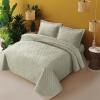 imageTribeca Living Brisbane Oversized Twin Quilt Bedding Set Solid 2Piece Quilted Bedspread Coverlet with Matching Pillow Sham Super Soft Fade and Wrinkle Resistant Quilts Silver GreyCloud