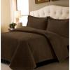 imageTribeca Living Brisbane Oversized Twin Quilt Bedding Set Solid 2Piece Quilted Bedspread Coverlet with Matching Pillow Sham Super Soft Fade and Wrinkle Resistant Quilts Silver GreySilver Grey