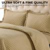 imageTribeca Living Brisbane Oversized Twin Quilt Bedding Set Solid 2Piece Quilted Bedspread Coverlet with Matching Pillow Sham Super Soft Fade and Wrinkle Resistant Quilts Silver GreyCashmere