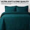 imageTribeca Living Brisbane Oversized Twin Quilt Bedding Set Solid 2Piece Quilted Bedspread Coverlet with Matching Pillow Sham Super Soft Fade and Wrinkle Resistant Quilts Silver GreyPeacock