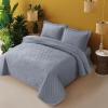 imageTribeca Living Brisbane Oversized Twin Quilt Bedding Set Solid 2Piece Quilted Bedspread Coverlet with Matching Pillow Sham Super Soft Fade and Wrinkle Resistant Quilts Silver GreyPlatinum