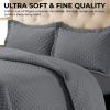 imageTribeca Living Brisbane Oversized Twin Quilt Bedding Set Solid 2Piece Quilted Bedspread Coverlet with Matching Pillow Sham Super Soft Fade and Wrinkle Resistant Quilts Silver GreyGray