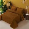 imageTribeca Living Brisbane Oversized Twin Quilt Bedding Set Solid 2Piece Quilted Bedspread Coverlet with Matching Pillow Sham Super Soft Fade and Wrinkle Resistant Quilts Silver GreyCamel