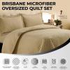 imageTribeca Living Brisbane Oversized Twin Quilt Bedding Set Solid 2Piece Quilted Bedspread Coverlet with Matching Pillow Sham Super Soft Fade and Wrinkle Resistant Quilts Silver GreyCashmere