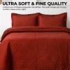 imageTribeca Living Brisbane Oversized Twin Quilt Bedding Set Solid 2Piece Quilted Bedspread Coverlet with Matching Pillow Sham Super Soft Fade and Wrinkle Resistant Quilts Silver GreyRust