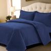 imageTribeca Living Brisbane Oversized Twin Quilt Bedding Set Solid 2Piece Quilted Bedspread Coverlet with Matching Pillow Sham Super Soft Fade and Wrinkle Resistant Quilts Silver GreyMoonlight Blue