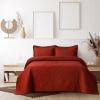 imageTribeca Living Brisbane Oversized Twin Quilt Bedding Set Solid 2Piece Quilted Bedspread Coverlet with Matching Pillow Sham Super Soft Fade and Wrinkle Resistant Quilts Silver GreyRust