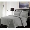 imageTribeca Living Brisbane Oversized Twin Quilt Bedding Set Solid 2Piece Quilted Bedspread Coverlet with Matching Pillow Sham Super Soft Fade and Wrinkle Resistant Quilts Silver GreySilver Grey