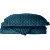 imageTribeca Living Brisbane Oversized Twin Quilt Bedding Set Solid 2Piece Quilted Bedspread Coverlet with Matching Pillow Sham Super Soft Fade and Wrinkle Resistant Quilts Silver GreyTeal