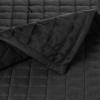 imageTribeca Living Velvet King Quilt Set ThreePiece Box Stitch Bedding Includes Oversized Quilt ampamp Two Shams 260GSM Super Soft Velvet TaupeBlack