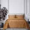 imageTribeca Living Velvet King Quilt Set ThreePiece Box Stitch Bedding Includes Oversized Quilt ampamp Two Shams 260GSM Super Soft Velvet TaupeCamel