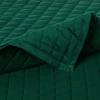 imageTribeca Living Velvet King Quilt Set ThreePiece Box Stitch Bedding Includes Oversized Quilt ampamp Two Shams 260GSM Super Soft Velvet TaupeEmerald Green