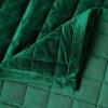 imageTribeca Living Velvet King Quilt Set ThreePiece Box Stitch Bedding Includes Oversized Quilt ampamp Two Shams 260GSM Super Soft Velvet TaupeEmerald Green