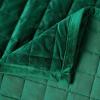 imageTribeca Living Velvet King Quilt Set ThreePiece Box Stitch Bedding Includes Oversized Quilt ampamp Two Shams 260GSM Super Soft Velvet TaupeEmerald Green
