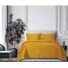 imageTribeca Living Velvet King Quilt Set ThreePiece Box Stitch Bedding Includes Oversized Quilt ampamp Two Shams 260GSM Super Soft Velvet TaupeGold