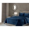 imageTribeca Living Velvet King Quilt Set ThreePiece Box Stitch Bedding Includes Oversized Quilt ampamp Two Shams 260GSM Super Soft Velvet TaupeNavy Blue