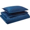 imageTribeca Living Velvet King Quilt Set ThreePiece Box Stitch Bedding Includes Oversized Quilt ampamp Two Shams 260GSM Super Soft Velvet TaupeNavy Blue