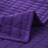 imageTribeca Living Velvet King Quilt Set ThreePiece Box Stitch Bedding Includes Oversized Quilt ampamp Two Shams 260GSM Super Soft Velvet TaupePurple
