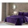 imageTribeca Living Velvet King Quilt Set ThreePiece Box Stitch Bedding Includes Oversized Quilt ampamp Two Shams 260GSM Super Soft Velvet TaupePurple