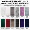 imageTribeca Living Velvet King Quilt Set ThreePiece Box Stitch Bedding Includes Oversized Quilt ampamp Two Shams 260GSM Super Soft Velvet TaupeSilver Grey