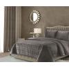 imageTribeca Living Velvet King Quilt Set ThreePiece Box Stitch Bedding Includes Oversized Quilt ampamp Two Shams 260GSM Super Soft Velvet TaupeSmoke Grey