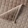 imageTribeca Living Velvet King Quilt Set ThreePiece Box Stitch Bedding Includes Oversized Quilt ampamp Two Shams 260GSM Super Soft Velvet TaupeTaupe