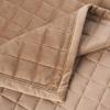 imageTribeca Living Velvet King Quilt Set ThreePiece Box Stitch Bedding Includes Oversized Quilt ampamp Two Shams 260GSM Super Soft Velvet TaupeTaupe