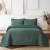 imageTribeca Living Brisbane Oversized Twin Quilt Bedding Set Solid 2Piece Quilted Bedspread Coverlet with Matching Pillow Sham Super Soft Fade and Wrinkle Resistant Quilts Silver GreyAtlantic