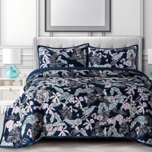 imagePariza Printed Oversized Velvet UltraSoft Luxury Quilt Set with Shams Wrinkle ampamp Fade Resitant AllSeason Diamond Stitching Durable and Fine Quality Queen MulticolorPariza Multicolor