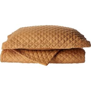 imageTribeca Living Brisbane Oversized Twin Quilt Bedding Set Solid 2Piece Quilted Bedspread Coverlet with Matching Pillow Sham Super Soft Fade and Wrinkle Resistant Quilts Silver GreyGold