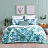 imageAZORES HOME Chloe Floral Printed UltraSoft 2Piece Oversized Quilt Set Easy Care and Fade Resistant  Twin GreenDeep Blue
