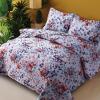 imageAZORES HOME Chloe Floral Printed UltraSoft 2Piece Oversized Quilt Set Easy Care and Fade Resistant  Twin GreenJuliette Red