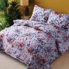 imageAZORES HOME Chloe Floral Printed UltraSoft 2Piece Oversized Quilt Set Easy Care and Fade Resistant  Twin GreenJuliette Red