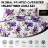 imageAZORES HOME Chloe Floral Printed UltraSoft 2Piece Oversized Quilt Set Easy Care and Fade Resistant  Twin GreenSerena Multicolor