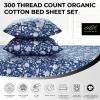imageAzores 300 Thread Count Organic Cotton Deep Pocket Bed Sheet Set Fits up to 19 Inch Mattress  California King CarolinaYellowDark Blue
